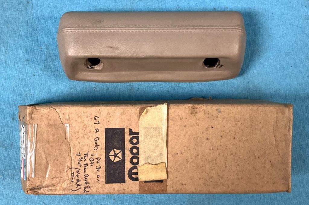 Rear Quarter Passenger Side Tan Armrest Pad - 7-3/4" without ash tray.