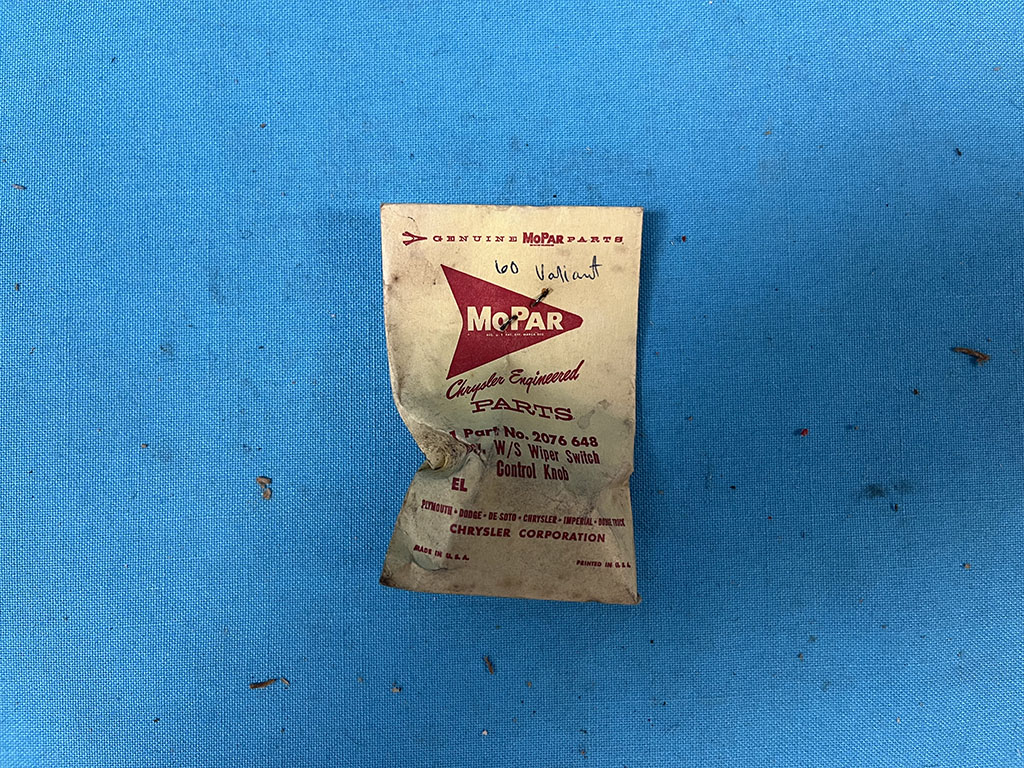 Windshield Wiper Switch control knob - still in original sealed bag.