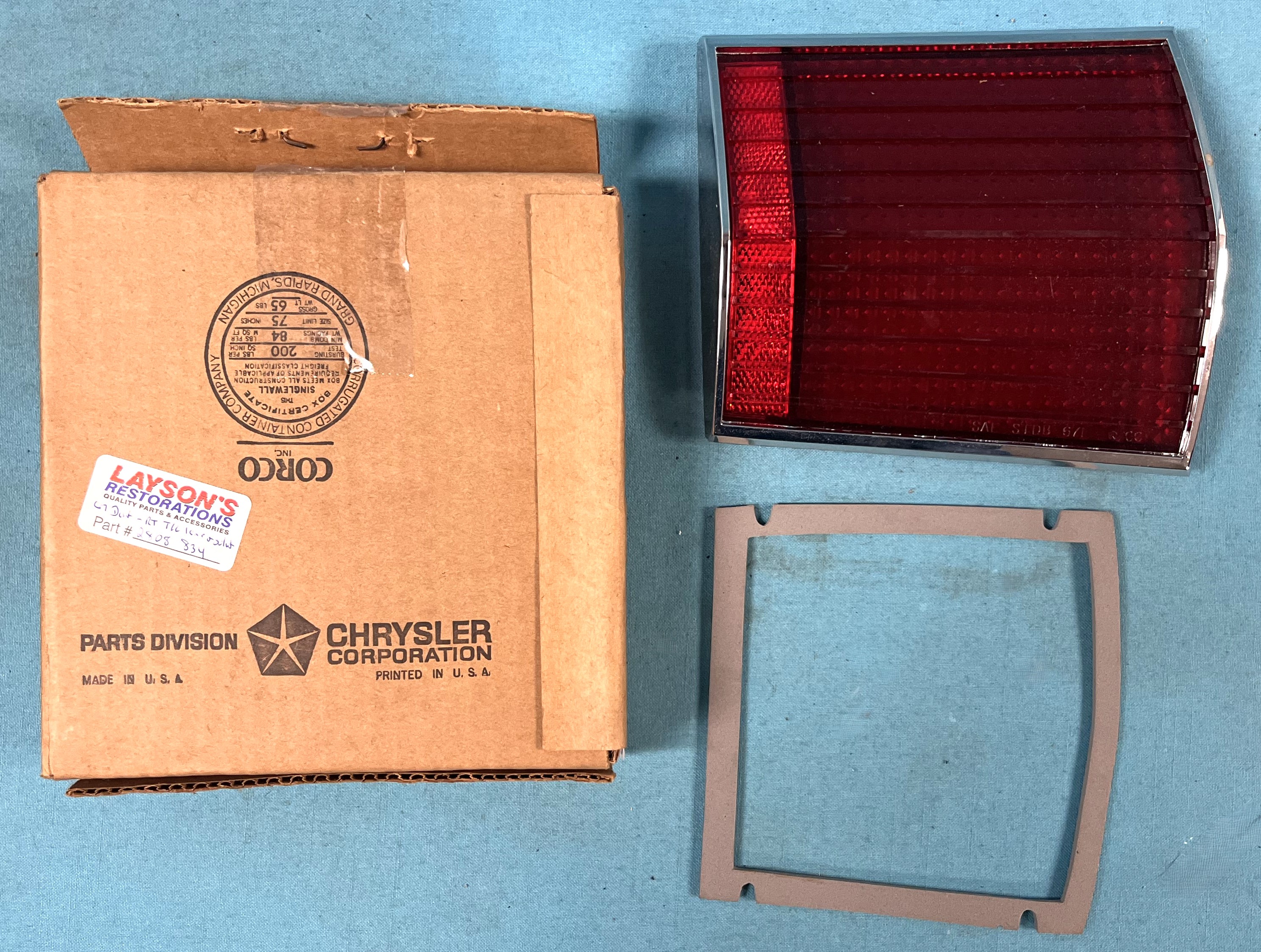Taillight Lens & Gskt - Passenger side