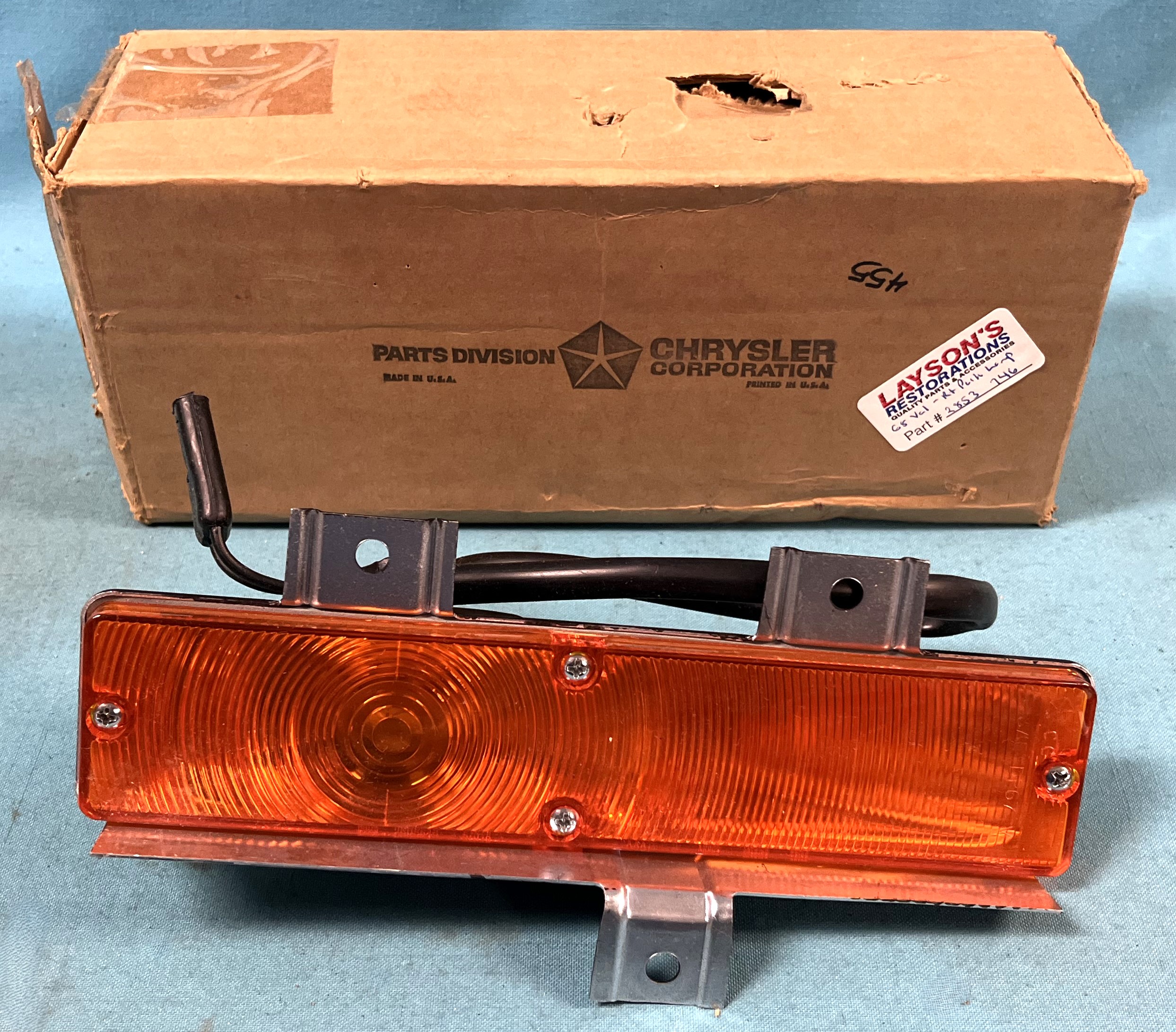 Front Parking Lens Assembly - Passenger side. Now this technically is for a 1968 as the lens is amber.  For 1967 it was clear using an amber bulb - that is the only difference here.