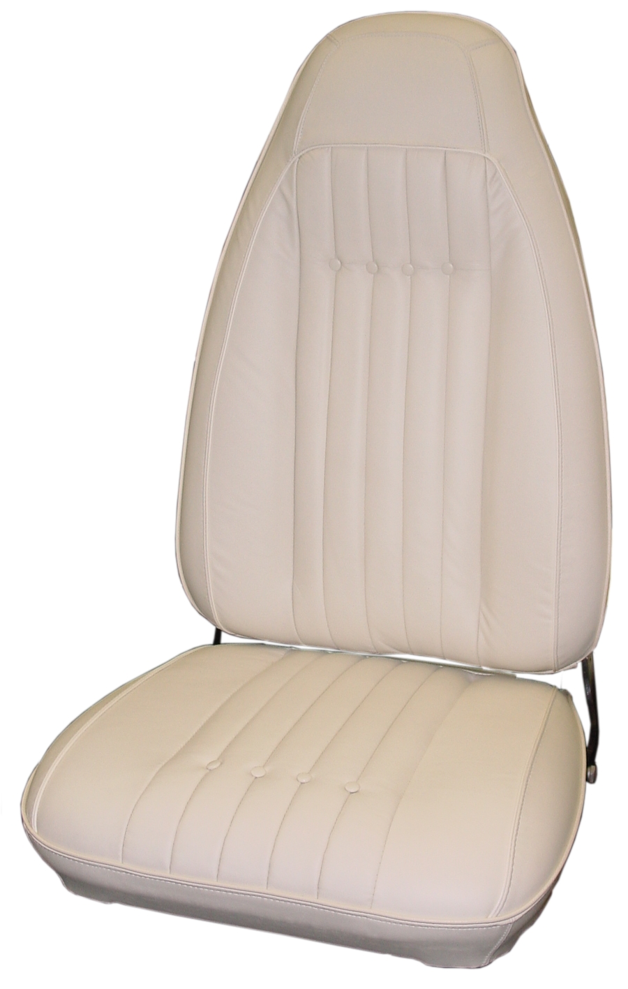 Front Bucket upholstry - Leather style - Leather inserts & collars with Coachman grain vinyl skirts (pair).  Ember Gold is available but considered custom order and additional surcharge cost of $330
