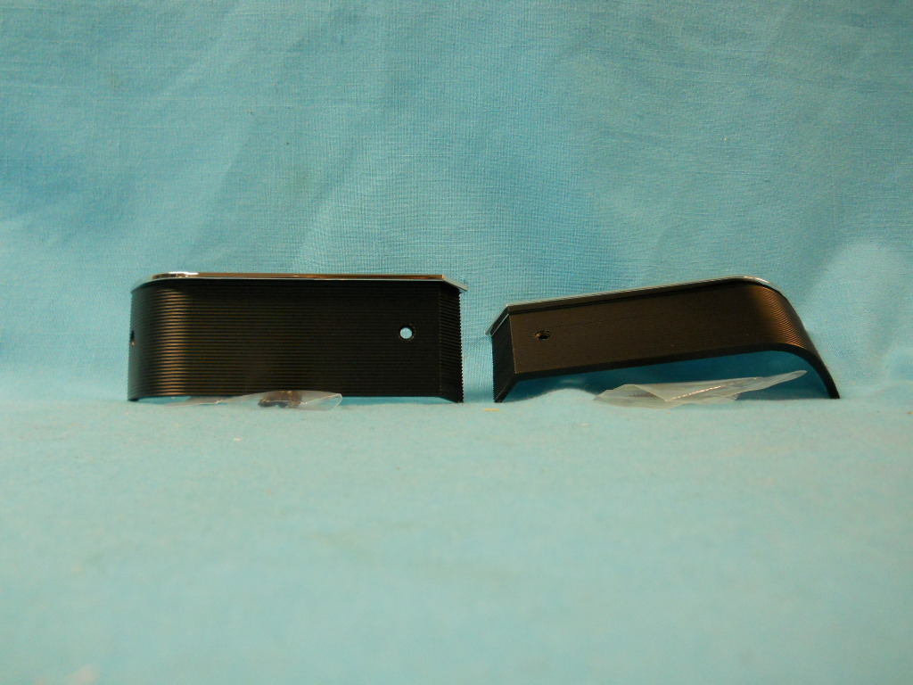 Dash lower covers - left and right side - pair.  Ribbed in Black as originals.  (pair)