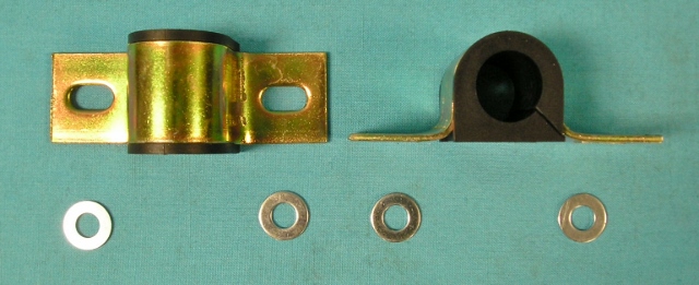 Front Sway Bar Black polyurethane bushings and center sway bar brackets for 1" bar.  This "kit" does NOT include the end link kits - see those listed separately.  THis is the center K-Frame brackets and bushings only.