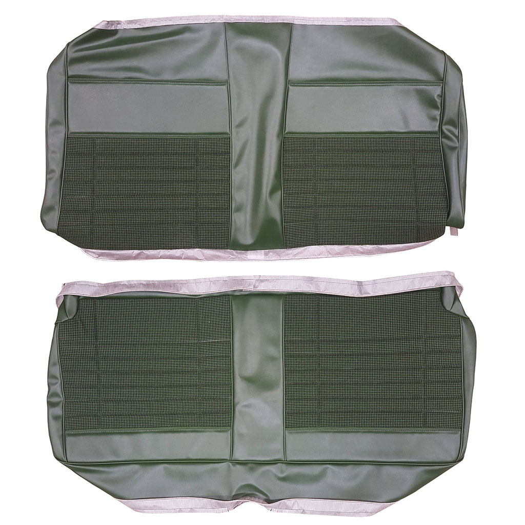 Rear Bench upholstery - hardtop .  Diamond Cloth Inserts with Cologne grain skirts.  “Cloth Style”