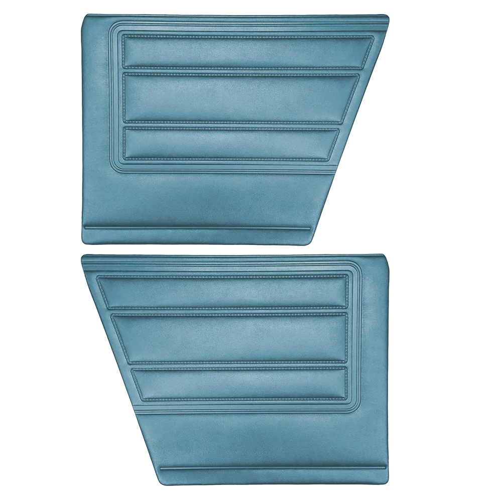 Rear Door Panels - Fastback - Pair - Standard style. Die-electrically heat-sealed cologne grain vinyl. (annotate color at time of order or in order notes)