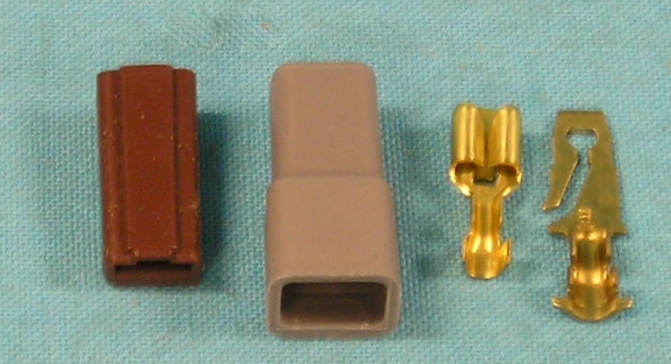 Wiring Connector Package.  (1) male connector and its insulator and (1) female connector and its insulator.