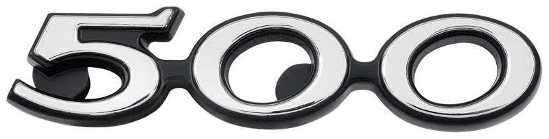 "500" headlamp door emblem.