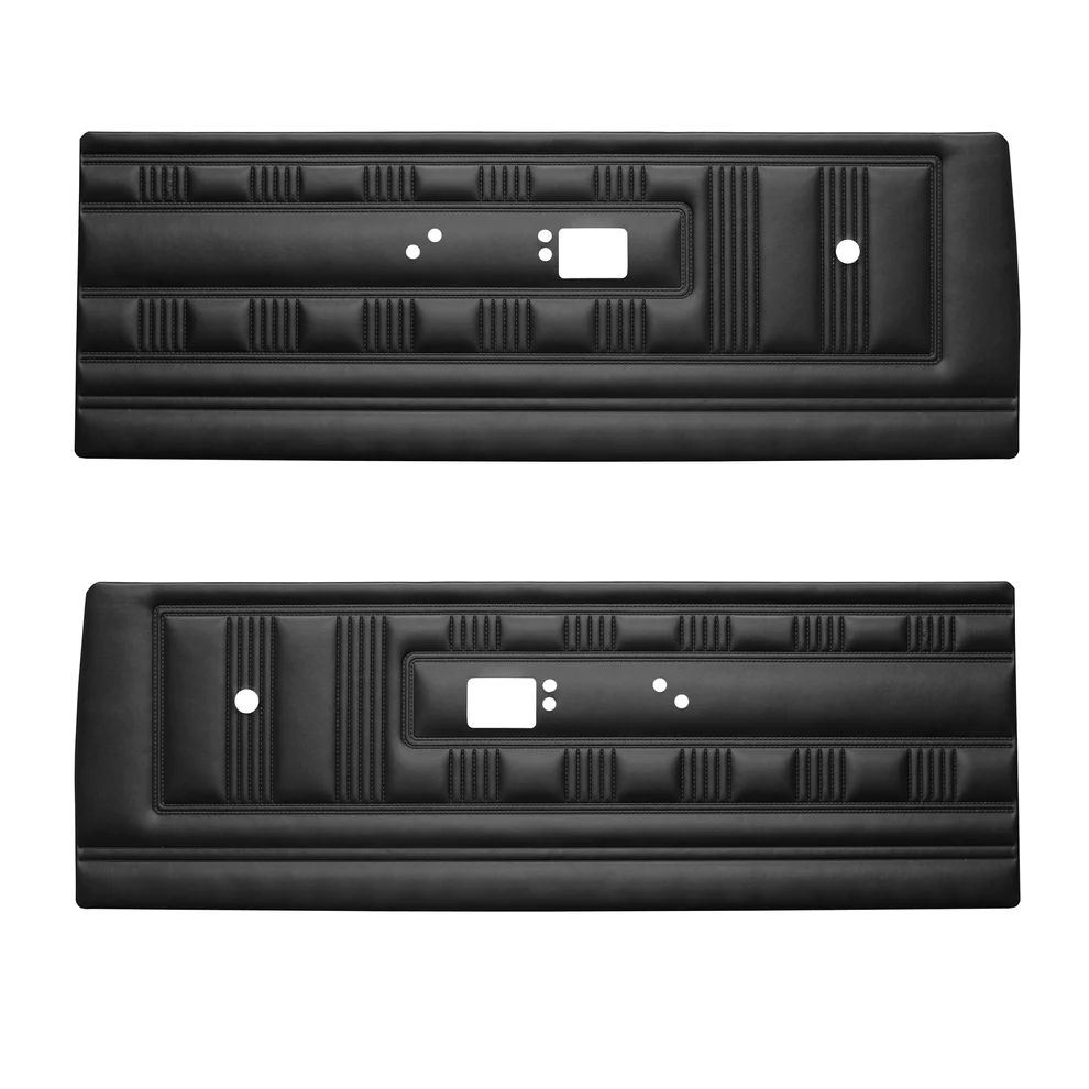 Front door panels - (pair) - Dart Custom / Dart GT / Swinger. Die-electrically heat sealed Coachman grain vinyl. Bucket or Bench style.  Choose color selection at time of order or place in notes for web type orders.