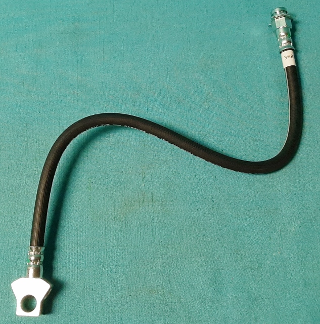 Rear Rubber Body-to-Housing brake line with "Y" brass metal fitting - for 7-1/4 and 8-3/4 rear ends.