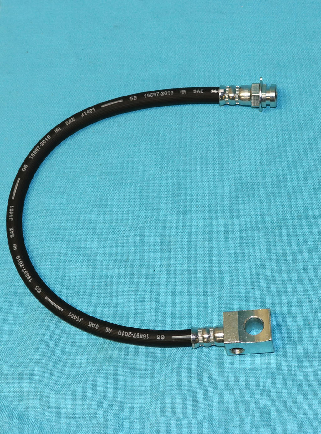Rear rubber brake line - body-to-differential brake line (14-1/2 length) for 8-3/4" rear. (1 per car needed)