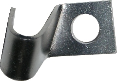 Oil Indicator Tube Clip - A high quality reproduction oil indicator tube clip for 1964-71 426 hemi applications.  Formed from the correct gauge steel and silver cadmium plated like originals.  Reference Chrysler part number 2806 244.
