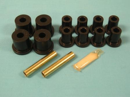 Leaf spring bushing kit - 1-3/8" eye bushing with 7/16" BOLT with full set of rear shackle bushings.