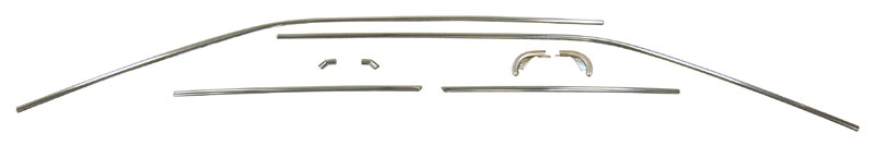 Drip Rail Moldings (8 piece set).  With lower corners on both sides included. DODGE ONLY - With or Without vinyl top - works on both. (discount exempt)