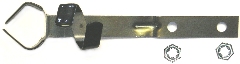 Brake Booster Wiring Clip.  Excellent reproduction of the wiring harness clip that mounts to the left side power brake booster studs on non-Hemi applications.  Formed from correct gauge material with zinc plated clamp fingers and thermo-plastic coated for original appearance.   Should be painted black with master cylinder and booster assembly for 1970 E-Body, and left natural for all other applications.  Includes (2) 5/16" zinc plated pal nuts for mounting.