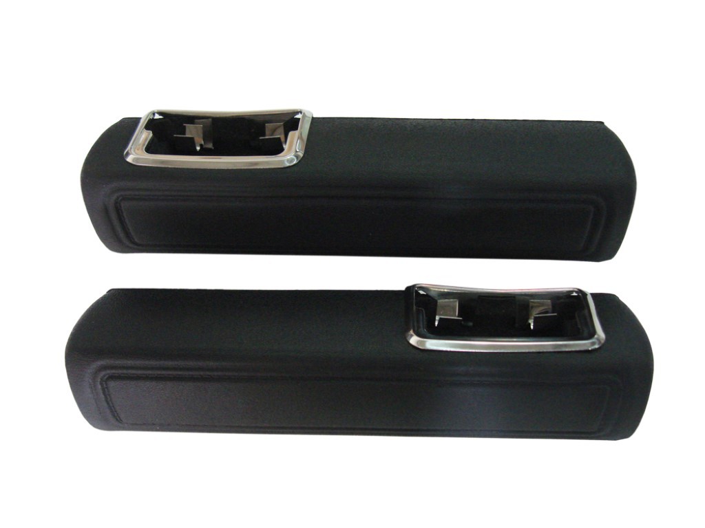 Armrest pads - Black - WITH Ashtray opening.  9-1/2" (pair).  These pads include the ashtray "bezeL' but not the ashtray itself.  Can be purchased separately as part #TY-ATB.