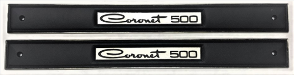 Coronet 500 Upper door panel emblems (pair) - original part # 2861 184