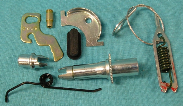 10" rear drum self adj. hardware kit - drivers side for either 7-1/4 or 8-3/4" rear end.