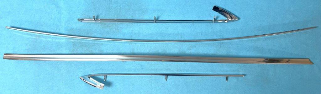 Vinyl Top Molding Set - 4 piece.  Stainless top (2) pieces as well as the die-cast 2 piece on bottom #Pi-116 also sold separately. - Discount exempt