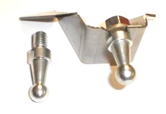 Clutch Bell Crank Frame Bracket kit.  Frame rail bracket, both ball studs, conical washer and nut.  A must for converting an automatic to a 4 or 5-speed.