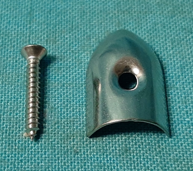 End Tip - this is the stainless end tip found at the top rear of the convertible top on either side - at the corners.