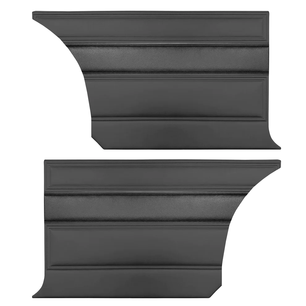 Rear Panels - Hardtops. This product features as-original Die-electrically heat sealed Cologne grain vinyl with Bambino grain insert. Special cutout area in filler board to accommodate armrest base.  Padded Multi-Level Construction 3-Dimensional Panel