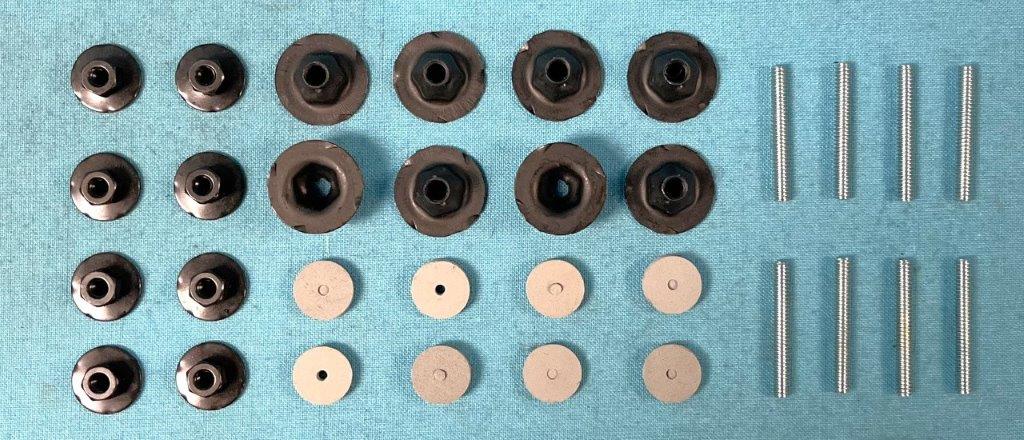Tailight Housing to Body mount kit - 8 studs, 8 bolts and 10 crown nuts.