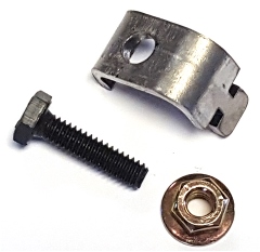 Parking Brake Cable Clamp.  Used to secure the upper parking brake cable to the parking brake actuator.