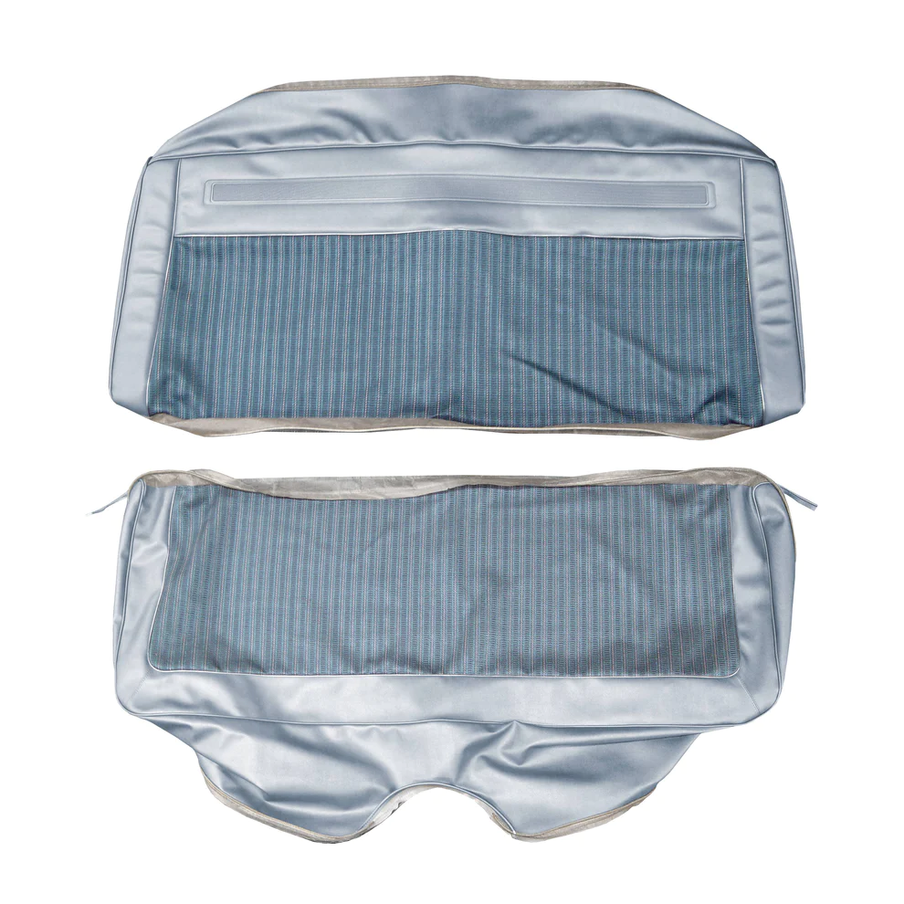 Rear bench upholstery - hardtop.  Dodge 440 - Cloth inserts with Bison grain skirts