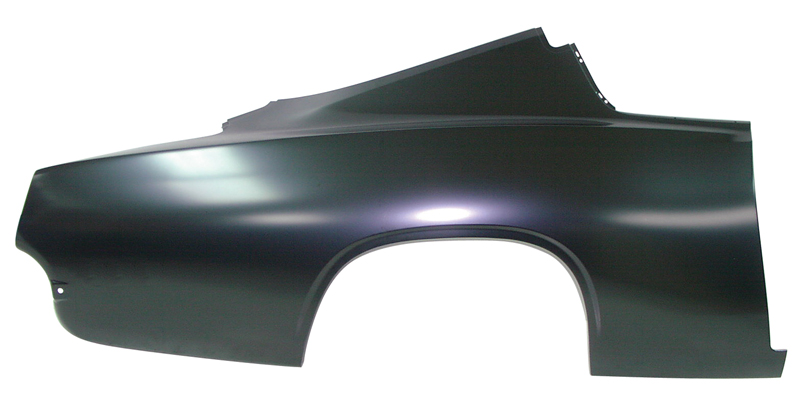 Fastback Quarter panel - OEM - Passenger side.  Correct for 1967 - but can be modified for side marker light to be correct for 1968 and 1969 Barracuda
