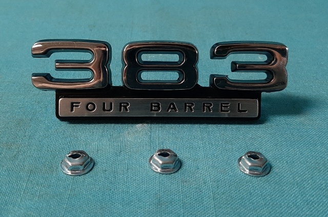 383 Four Barrel - Fender Emblem - Black (each) - discount exempt
