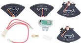 Rally dash gauge set - Oil pressure, Fuel, Alternator ,and Temp gauge. This Fuel gauge comes converted to an external voltage limiter (harness, limiter and instructions included) - eliminating the need for a third post and eliminates the dire consequence of a voltage limiter going bad and taking out the fuel gauge at the same time.  discount exempt