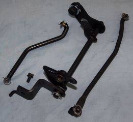 Column Interlock Linkage kit - includes torque shaft assembly, upper and lower rods, frame and bellhousing brackets, and all related clips, bushings and hardware - big block and hemi cars. 4 speed