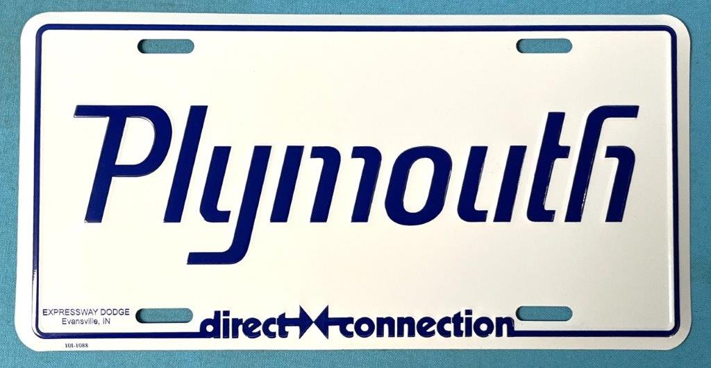 License Plate - Direct connection - "Plymouth"