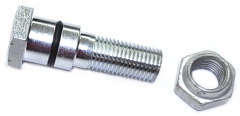 Brake Pedal Push Rod Bolt kit.  This is the brake pedal push rod bolt and lock nut. O-ring installed to allow the bolt to stay on the push rod during assembly.