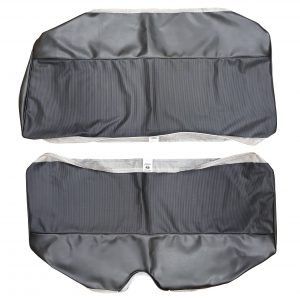 Rear Bench Seat Upholstry. 3/5 Rib Grain inserts with Coachman grain skirts