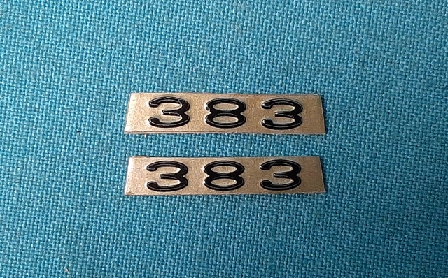 Hood Ornament - "383" - decal for base of emblem