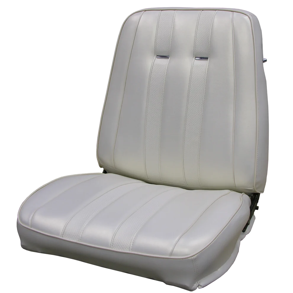 Front Bucket Seats (pair) - Cologne Grain Inserts with Cologne grain skirts & Rosette grain accents