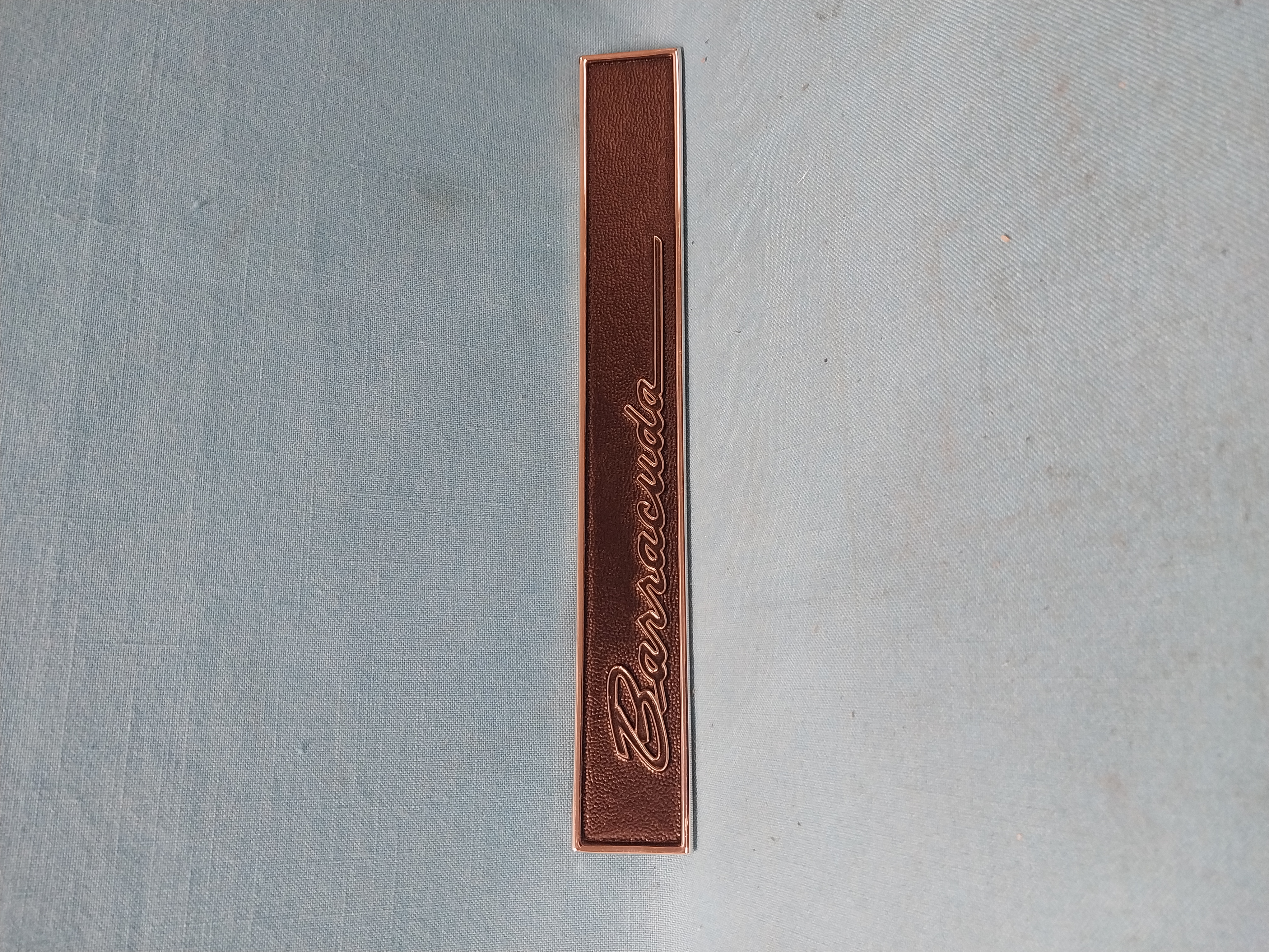 Inner door Panel Emblem "Barracuda" - rectangular plate.
