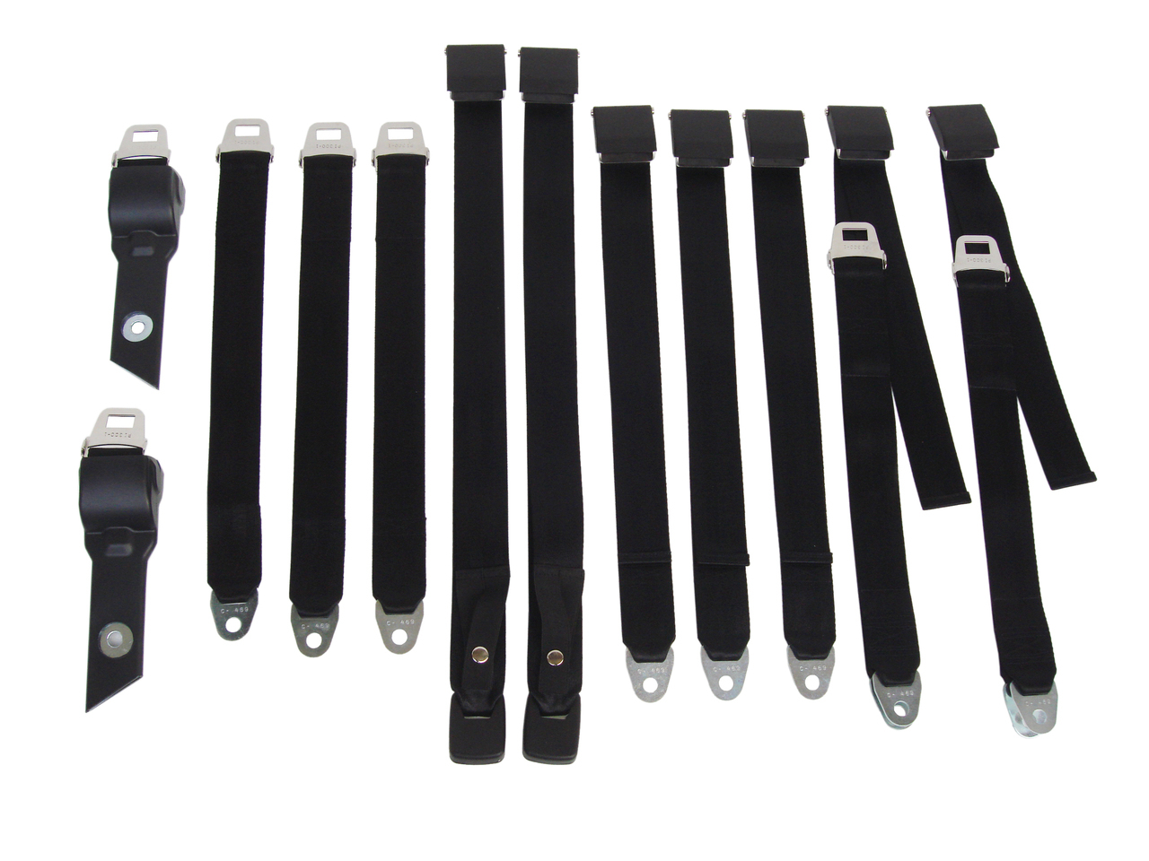 Seat Belt Sets - Bucket Seats (remember to provide color code at time of order shown in the heading of this section) - discount exempt