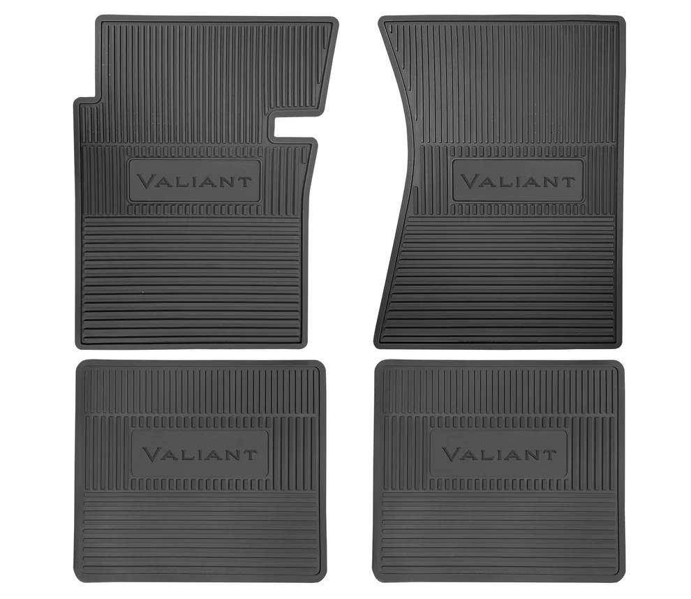 Original Style Floor mat (set) with "Valiant" logo.  For Manual floorboards.  Black only