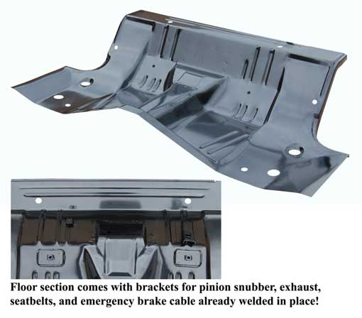 Rear floor pan / under rear seat.  Main application is 1968-70 B-body.  Will fit 1966-67 with slght modifications (Discount exempt)
