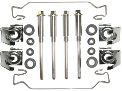 Caliper Hardware Kit - Kelsey Hayes Calipers – service for both.  All 4 disc brake housing locating pins, inner and outer bushings for both calipers, four pin positioners, and both outer pad retaining springs.