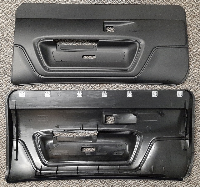 Front Door Panels - no Armrest pad - Black (pair).  These are the High End Concourse reproductions panels.