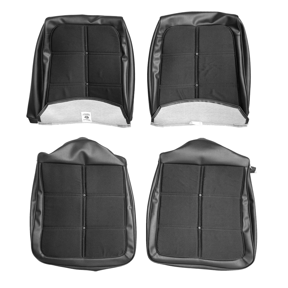 Front Buckets - upholstery. Cloth inserts with Coachman grain skirts.  R/T, 500 as well.