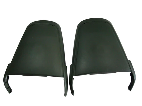 Seat backs (pair).  Dark Metallic green.  Seat backs metal hinge caps type.