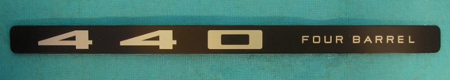 Hood Insert Emblem - "M" code Darts - "440 FOUR BARREL" plastic hood insert emblems (each)