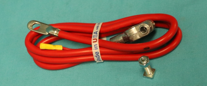 Positive Battery Cable - Red cable with black lead - 53" cable with 6" lead wire