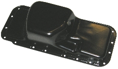 Hemi Oil Pan with Drain Plug - 6 quart.  Produced from heavy gauge steel with correct internal baffles as original.  E-coated to prevent corrosion and to promote paint adhesion.