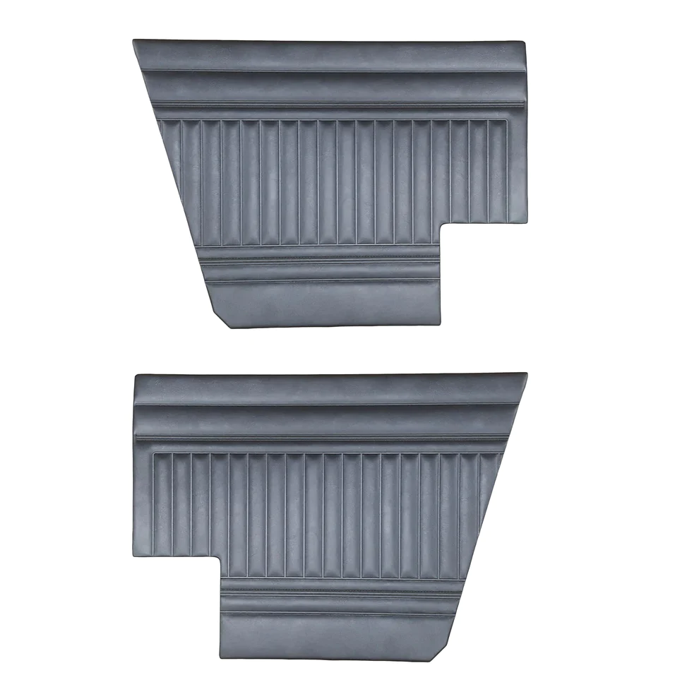 Rear Panels (pair) - Bucket or Bench Style - hardtops.  Die-electrically heat sealed Oxford Grain vinyl with aluminum emblem.

NOS material colors Ember Gold, Light Metallic Green, and Parchment will require additional surcharge - please inquire.

Web orders place in notes color selection.