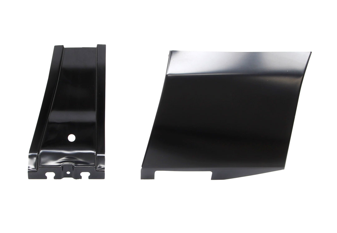 Passenger side fender patch panel - rear lower dogleg area - this patch includes the inner brace on the backside of the patch panel unlike the other one listed in this section